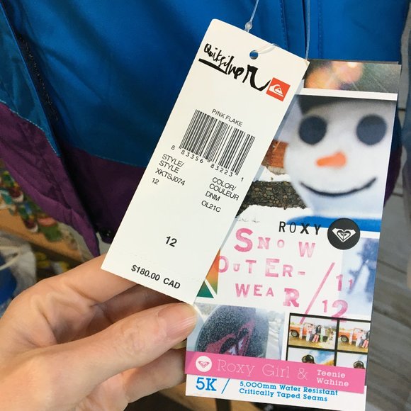 BLACK FRIDAY SALE!!! Roxy Girls Snowboarding Jacket Size 12 BNWT Retails for$180 - Picture 5 of 10